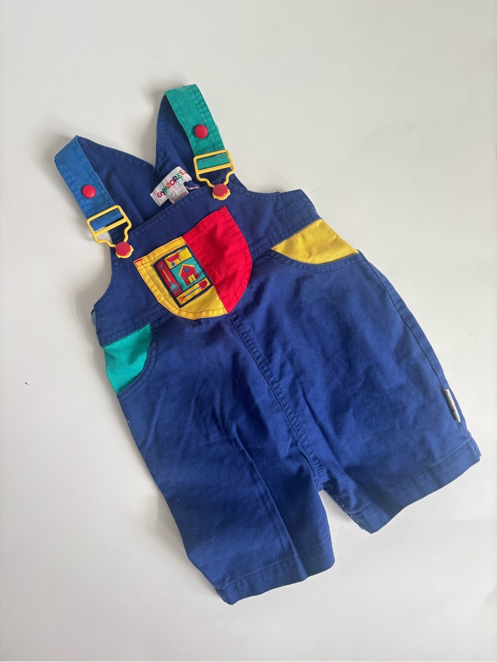 Vintage 90s Gymboree Navy Baby color block Overalls
